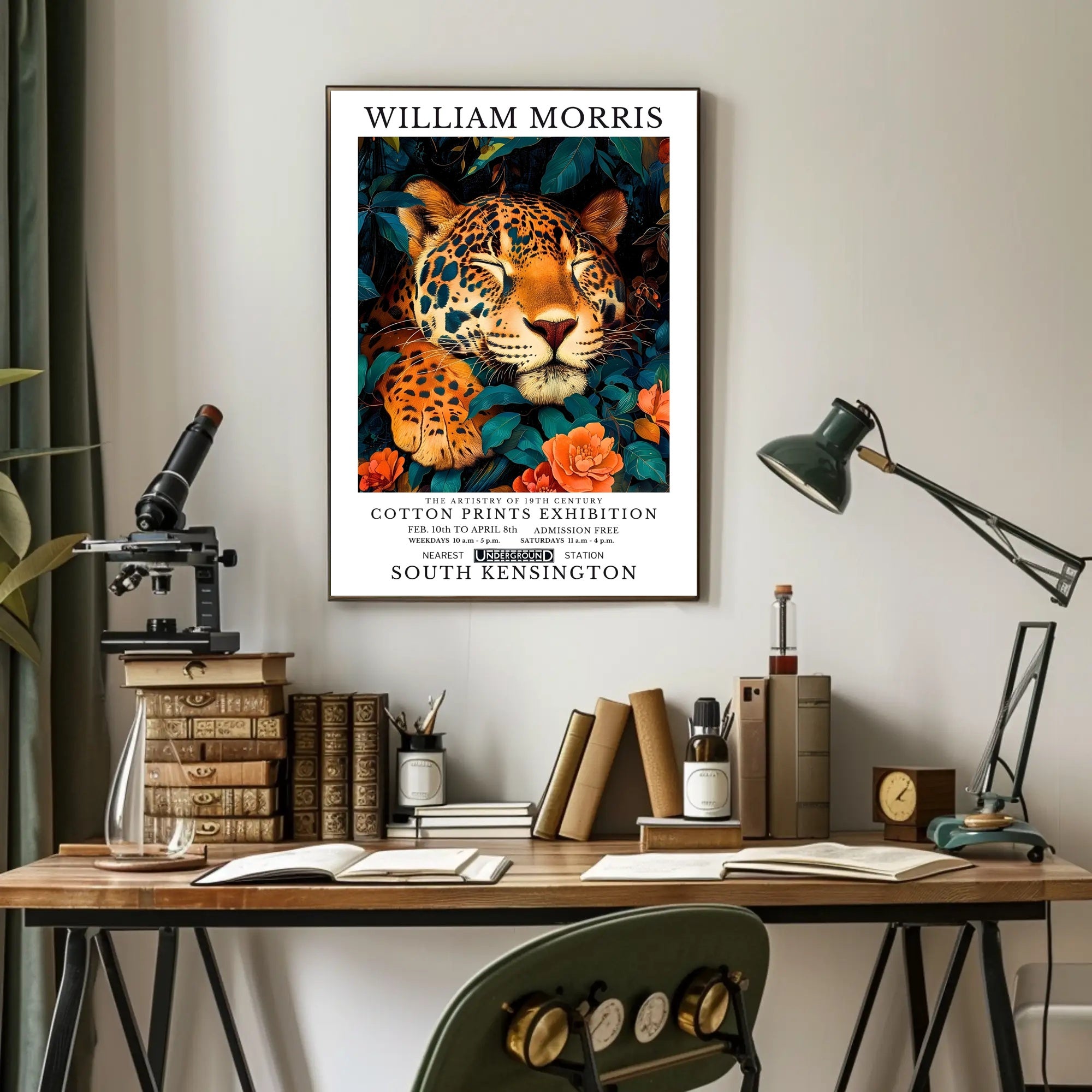 William Morris Exhibition Poster: Artistic Vintage Botanical Art Poster