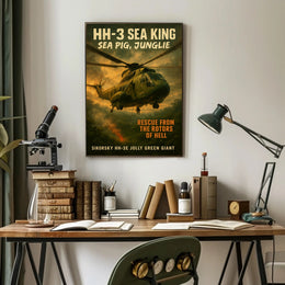 HH-3 Sea King Rescue Vintage Military Recruitment Poster