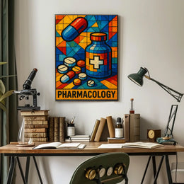 Pharmacology Mosaic Art Poster