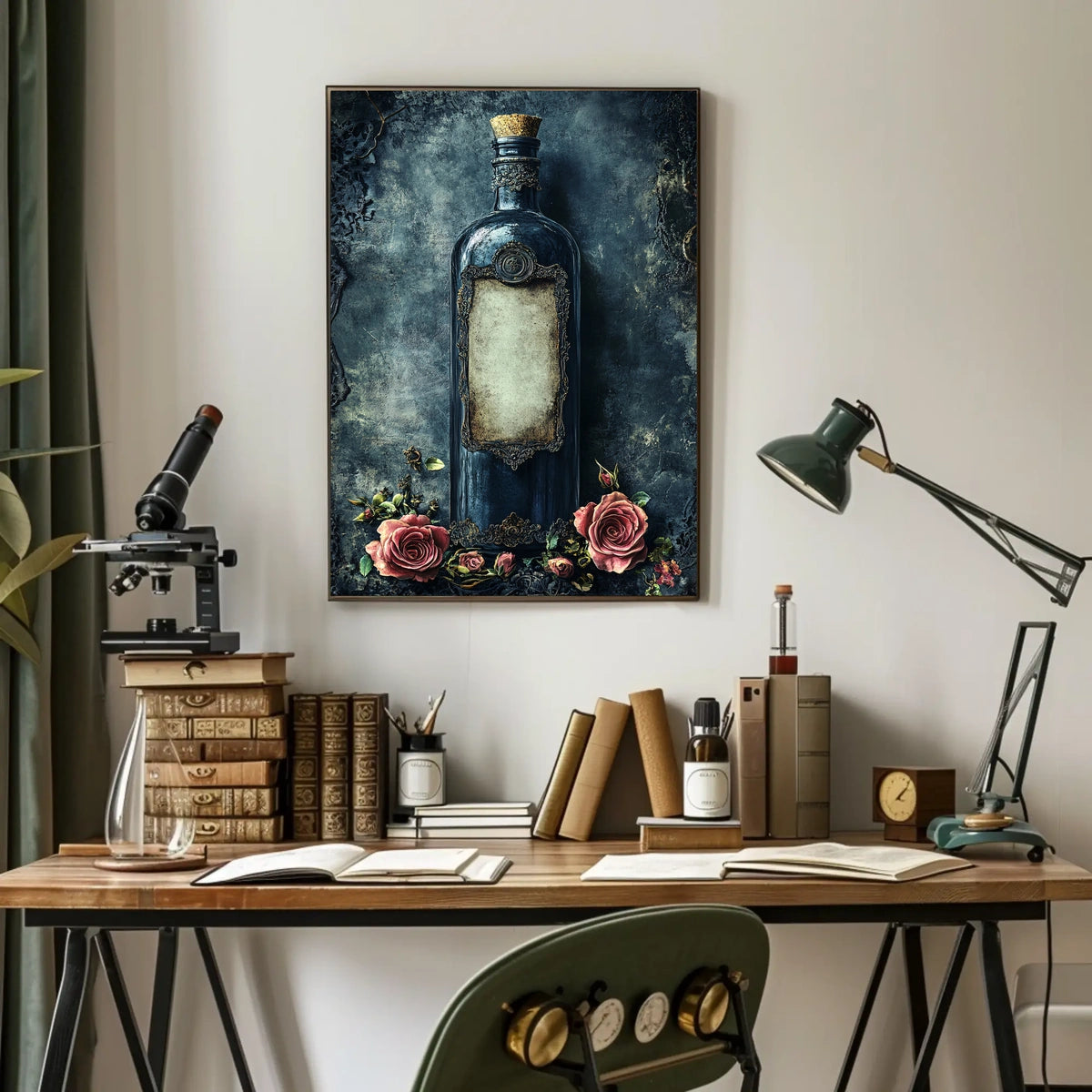 Ornate Vintage Glass Bottle Art Print Poster