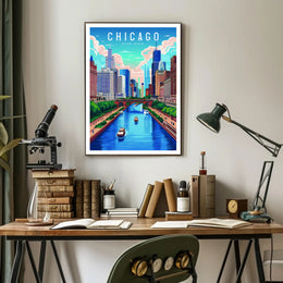 Chicago River Walk Poster