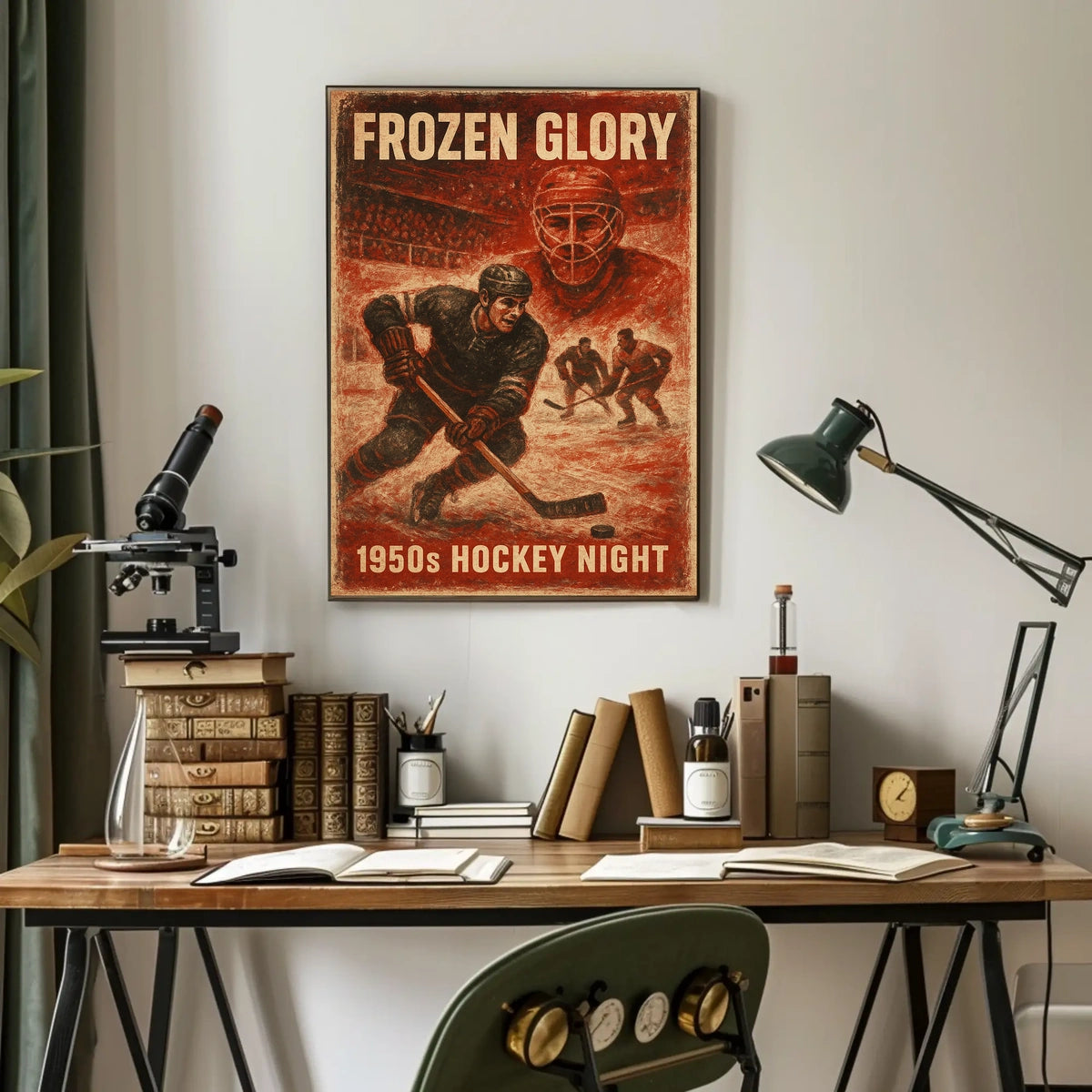 Frozen Glory Vintage Hockey Nostalgia Poster