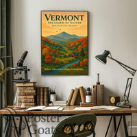 Vermont Scenic Autumn Landscape Travel Poster