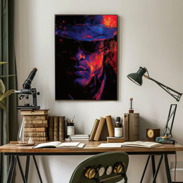 Mystery Noir Abstract Art Poster: Enigmatic Persona