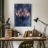 Gothic Chandelier with Skulls Perfect Artistic Statement Poster