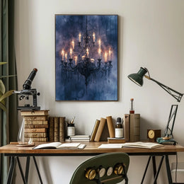 Gothic Chandelier with Skulls Perfect Artistic Statement Poster