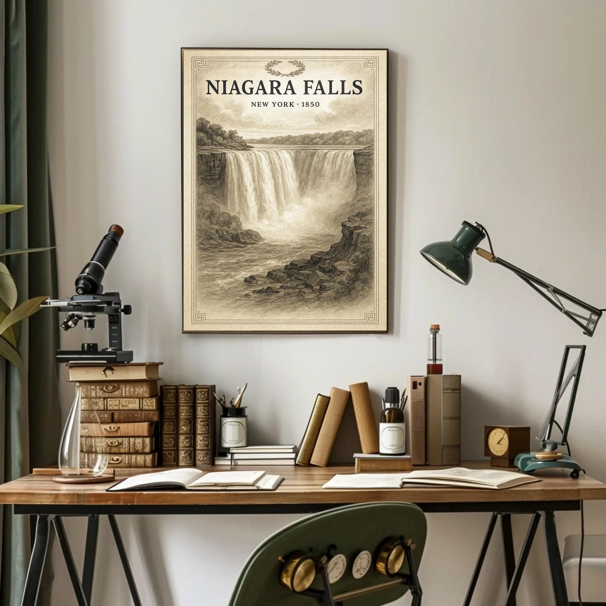 Niagara Falls New York 1850 Poster Vintage Wall Art
