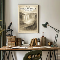Niagara Falls New York 1850 Poster Vintage Wall Art