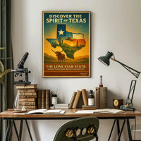 Texas Vintage Travel Poster Wall Art Print
