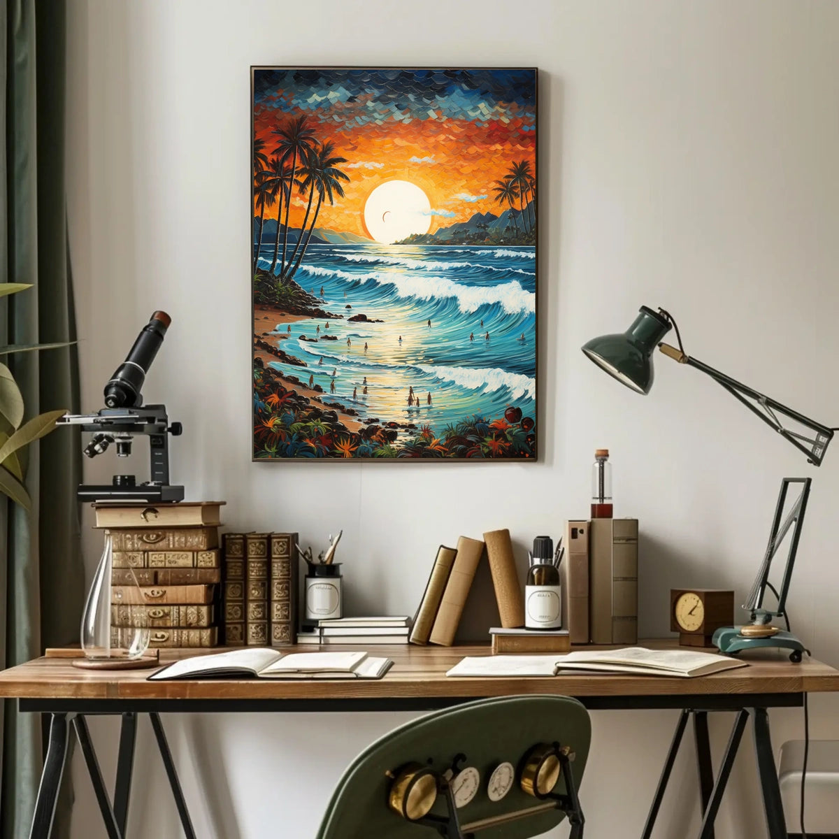Tropical Sunset Beachscape Travel Poster