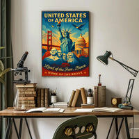 United States of America Land of the Free Poster PosterGoat