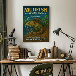 Mudfish Resilience Vintage Poster: Survival in Adversity