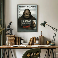 Bigfoot Mugshot  Mythical Sighting Poster PosterGoat