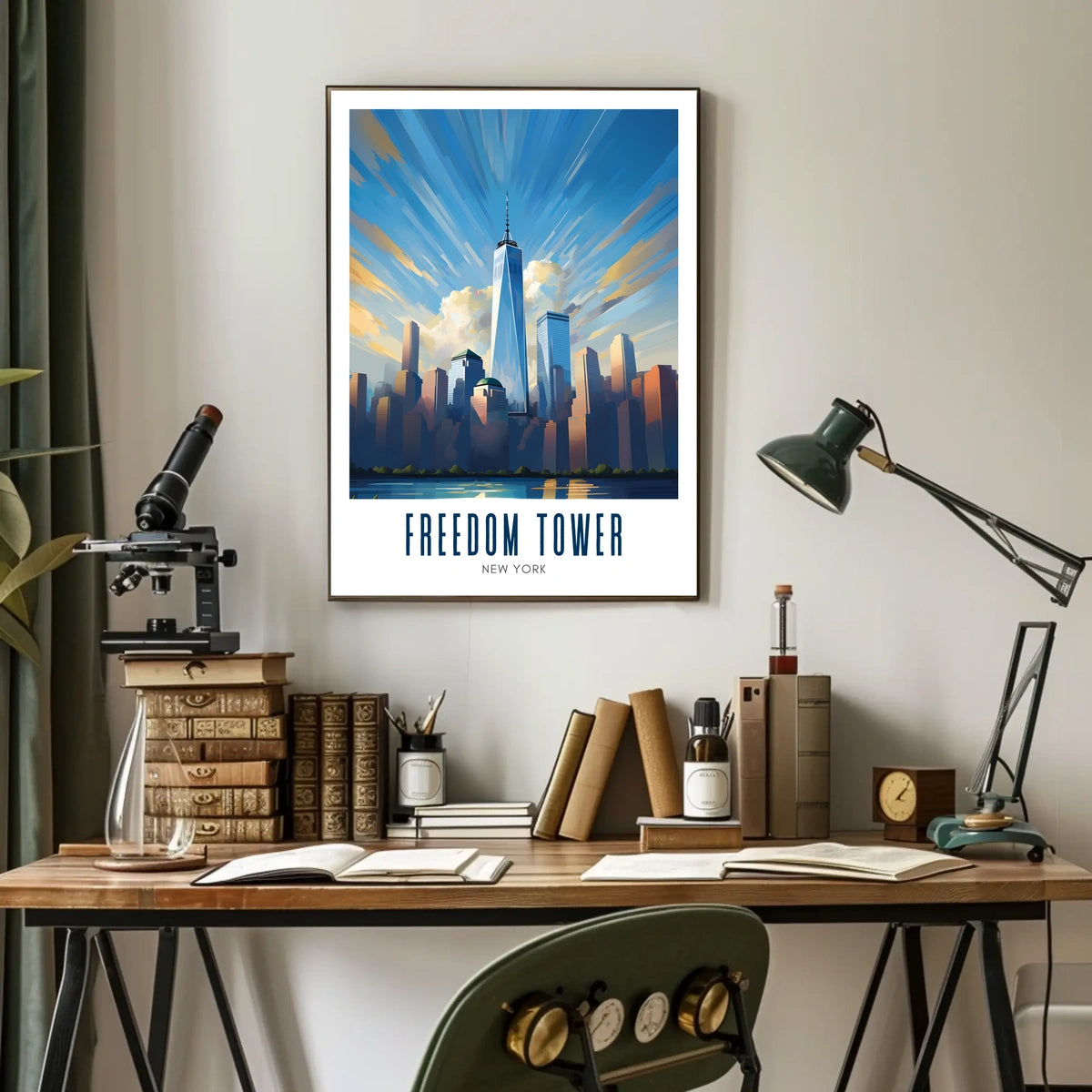Freedom Tower NYC Skyline City Poster Modern Wall Art