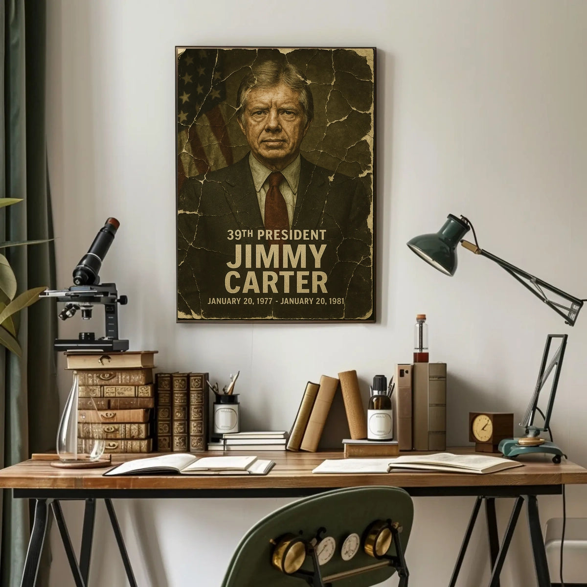 Jimmy Carter 39th President of the United States Damaged Photograph Poster
