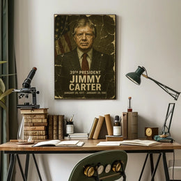 Jimmy Carter 39th President of the United States Damaged Photograph Poster