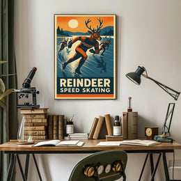Reindeer Speed Skating Poster
