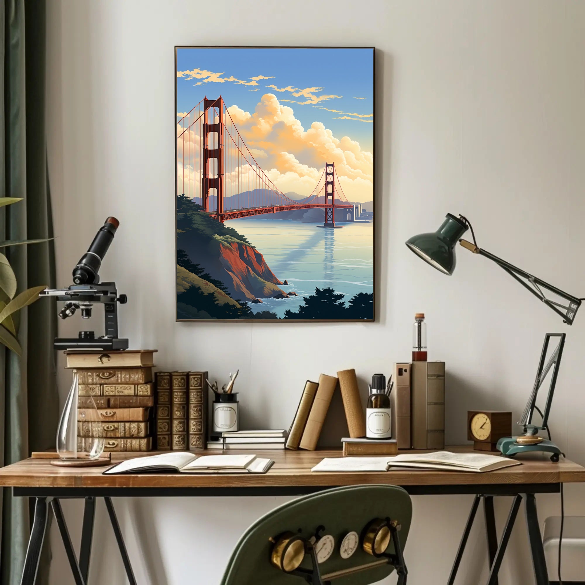 Golden Gate Bridge At Sunset Poster