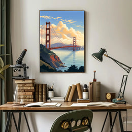 Golden Gate Bridge At Sunset Poster