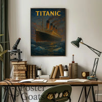 Titanic Voyage Vintage Historical Illustrated Poster