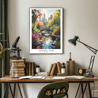 Central Park in Autumn, New York Cityscape Urban or Cityscape Poster PosterGoat