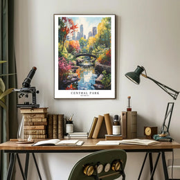 Central Park in Autumn, New York Cityscape Urban or Cityscape Poster PosterGoat