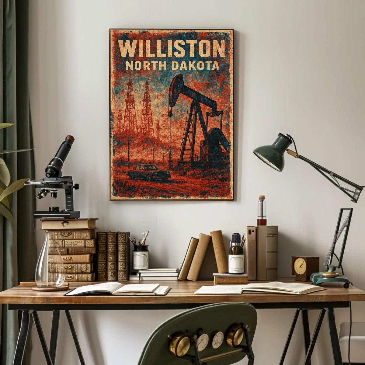 Williston Oil Heritage Vintage Industrial Poster