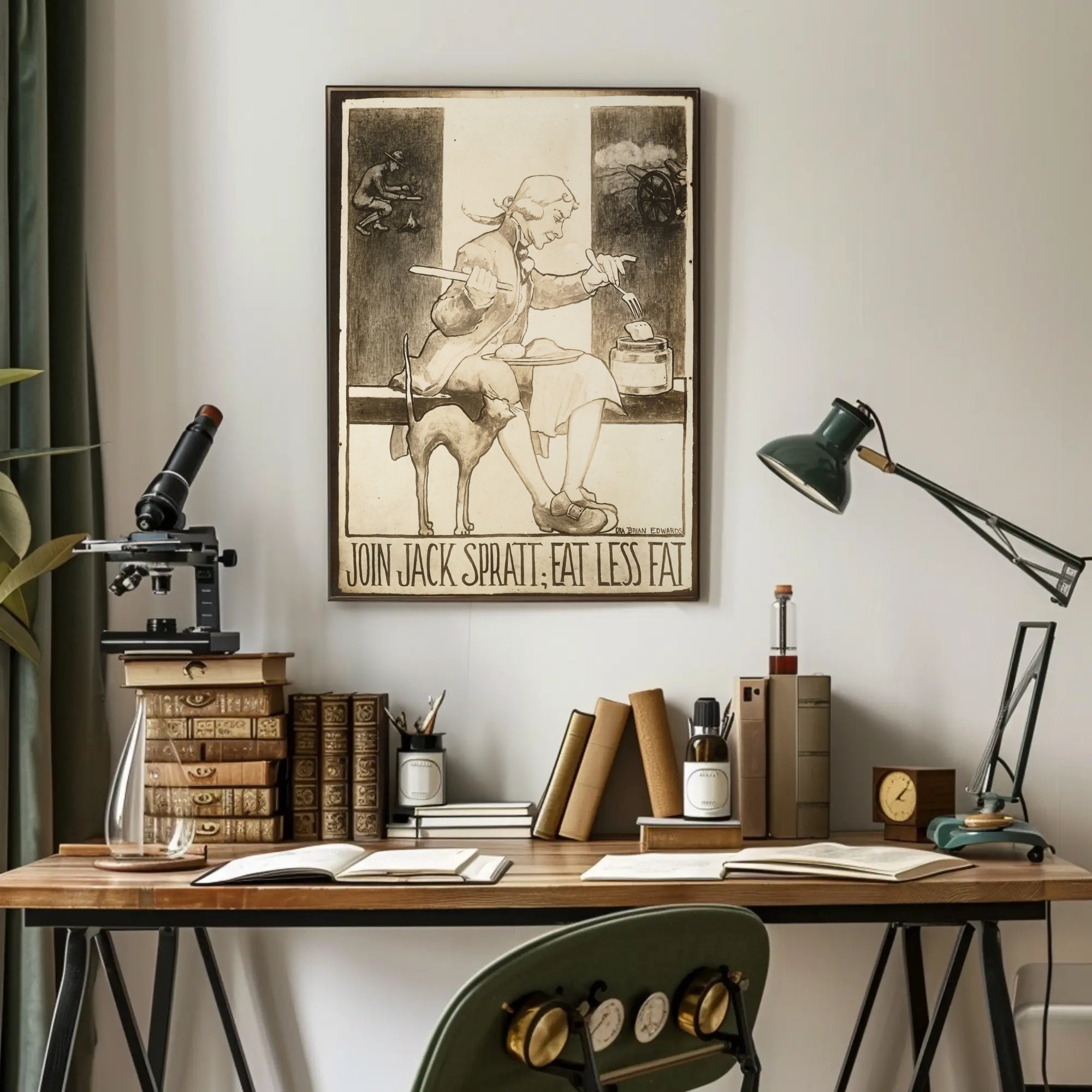 Jack Spratt Health Conscious WWII Propaganda Poster PosterGoat