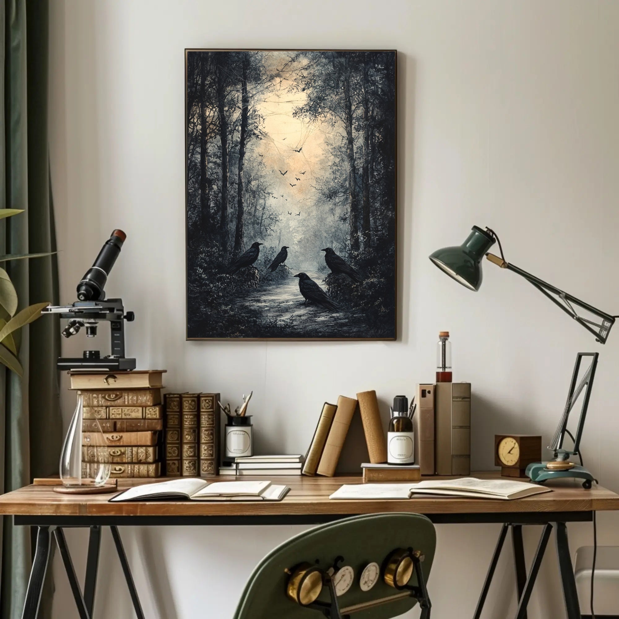 Enchanted Forest With Ravens Poster