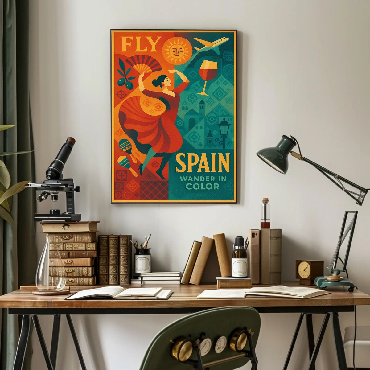 Fly to Spain Wander in Color Poster