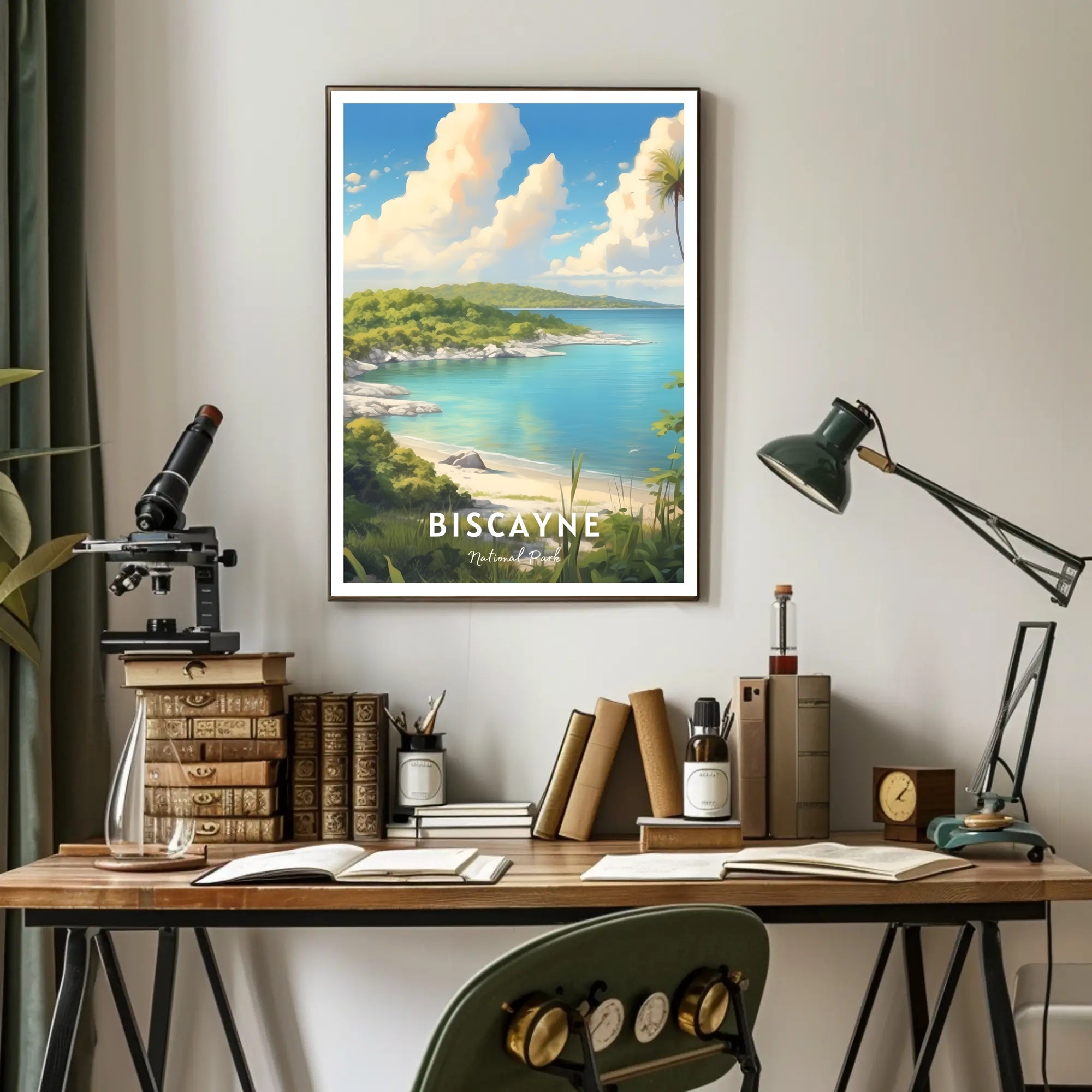 Biscayne National Park Travel Poster Vintage Print