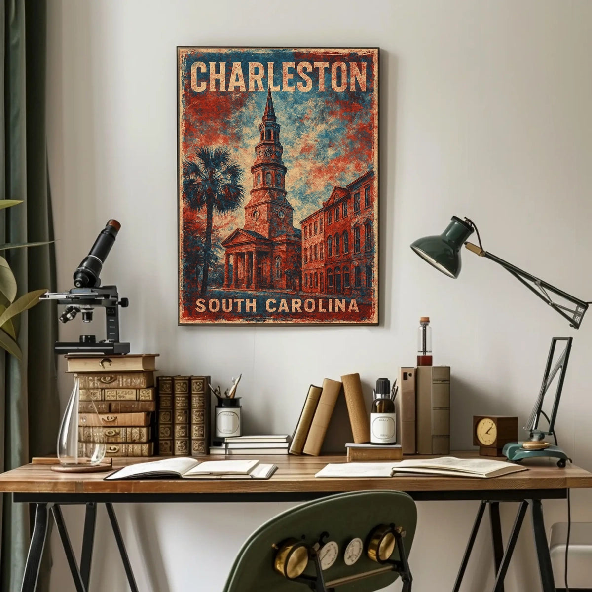 Charleston Cityscape Watercolor Wanderlust Poster