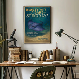 Beauty with a Barb Stingray Poster