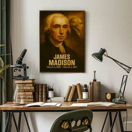 James Madison Poster Vintage Analog Film Aesthetic Founding Father Portrait Wall Art Print