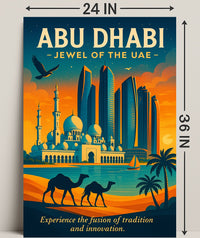 Abu Dhabi Sunset Travel Poster