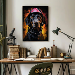 Firefighter Dog Poster