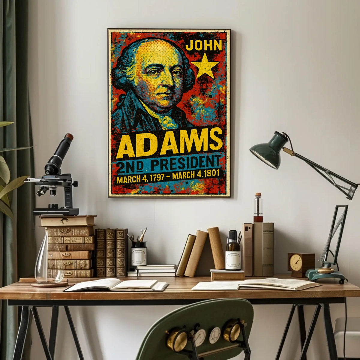 John Adams 2nd President of the United States Graffiti Pop Art Poster