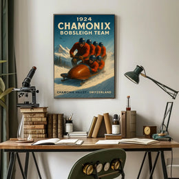1924 Chamonix Bobsleigh Team Poster