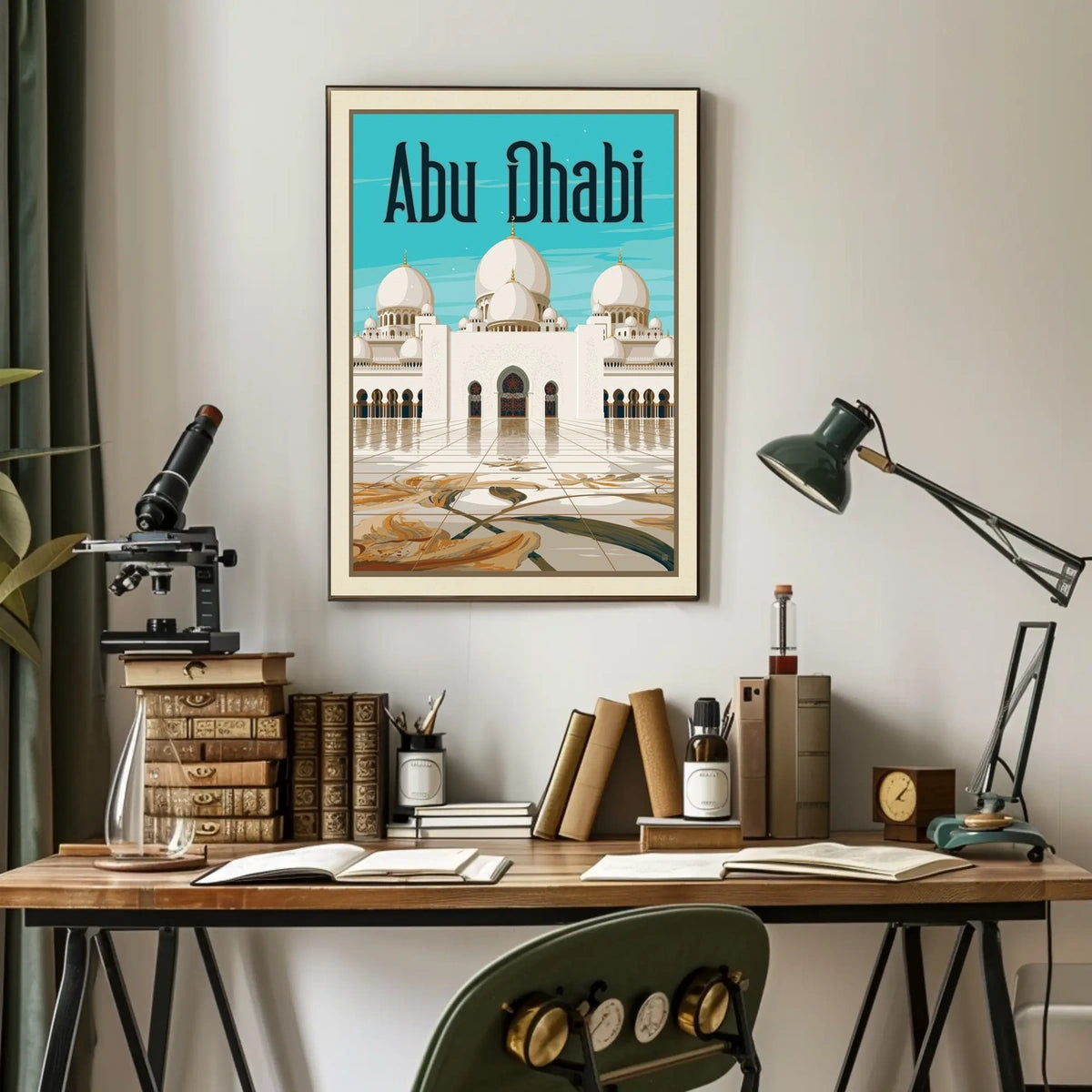 Abu Dhabi Sheikh Zayed Grand Mosque Elegance Travel Poster
