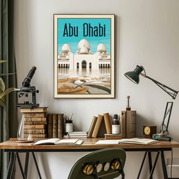 Abu Dhabi Sheikh Zayed Grand Mosque Elegance Travel Poster