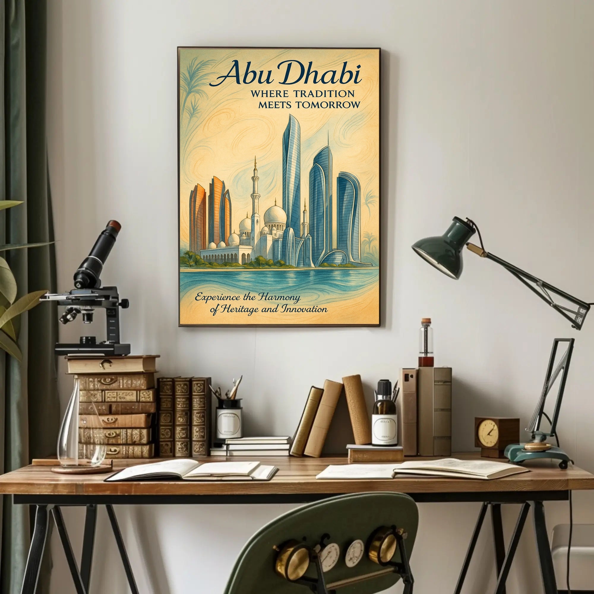 Abu Dhabi Elegance: Tradition Meets Tomorrow Cityscape Poster