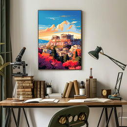 The Acropolis At Sunset Poster