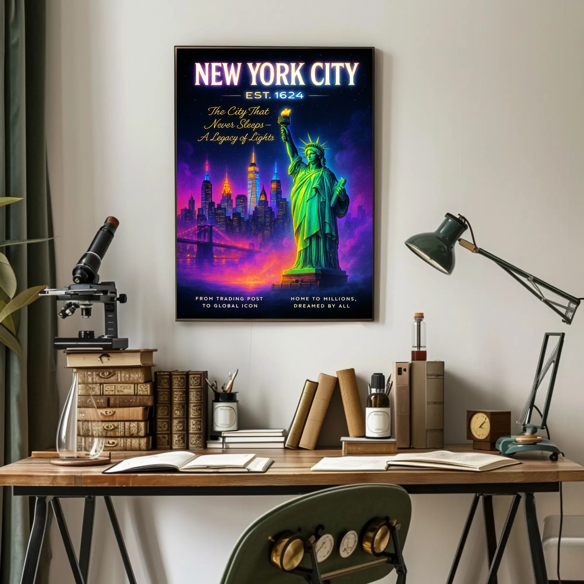 New York City A Legacy of Lights Poster PosterGoat