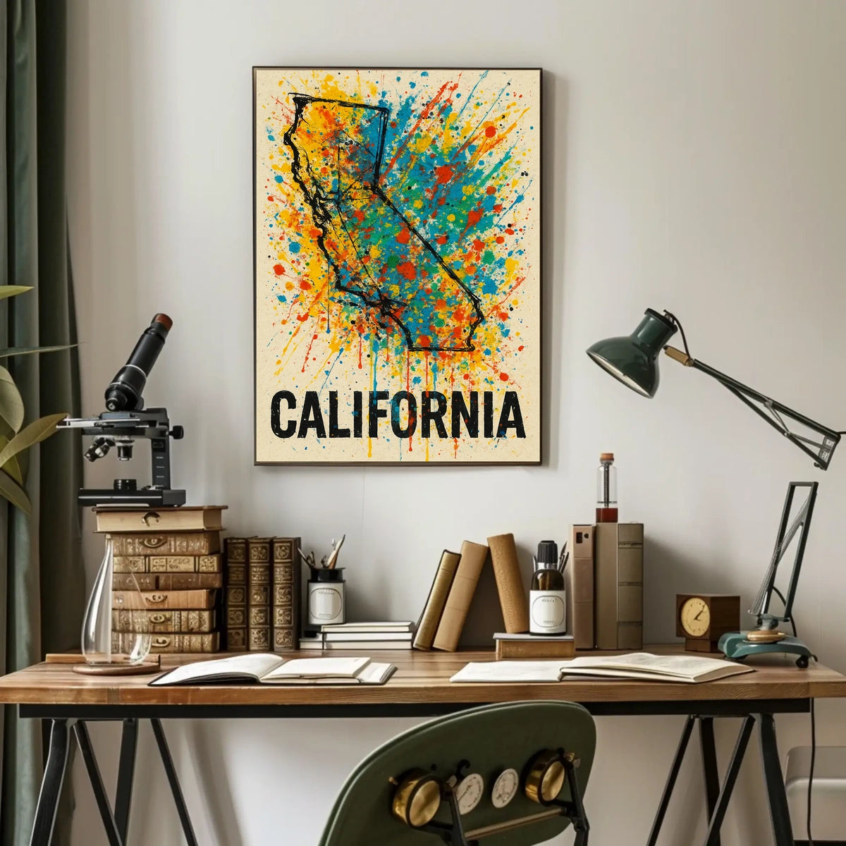 California Splash Art Poster