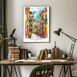 San Sebastián Street Scene Poster PosterGoat