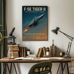F-5E Tiger II Vintage Military Aviation Recruitment Poster