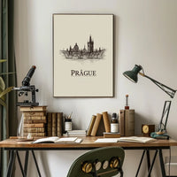 Prague Skyline Illustration Poster