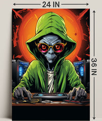 Alien Hacker In Action Poster