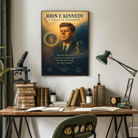 John F. Kennedy Leadership Legacy Vintage Poster