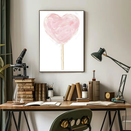 Heart Shaped Cotton Candy Poster Whimsical Pastel Print